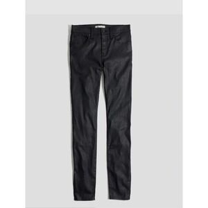 Madewell Jeans Womens High Rise Skinny 9" Denim Retro Coated Edition SZ 24 black